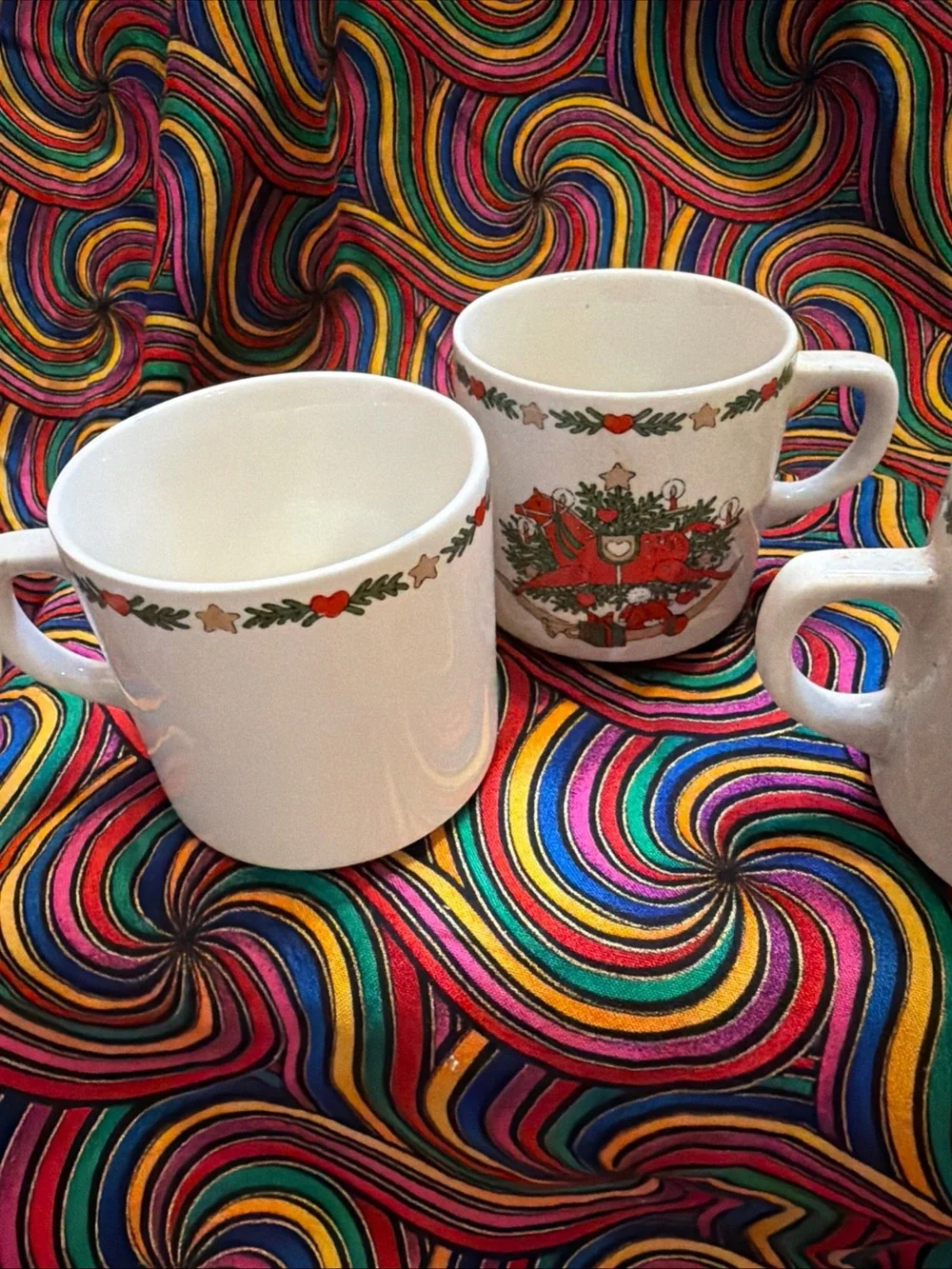 Vintage O Christmas Tree Christmas mug set